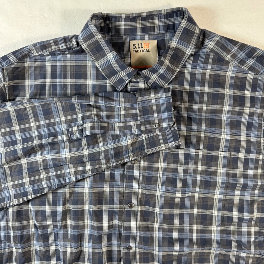 5.11 Tactical Mens XL Plaid Long Sleeve Button Up Shirt Lightweight Performance